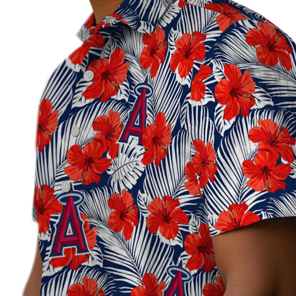 Los Angeles Angels Hawaiian Shirt - Hibiscus Fiesta | Moonbestprint