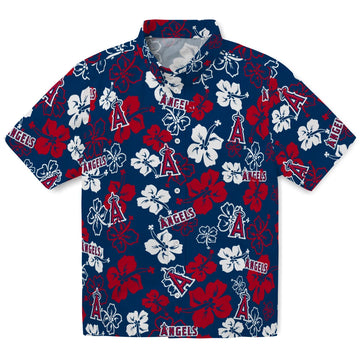 Los Angeles Angels Hawaiian Shirt - Hibiscus Flower Design | Moonbestprint