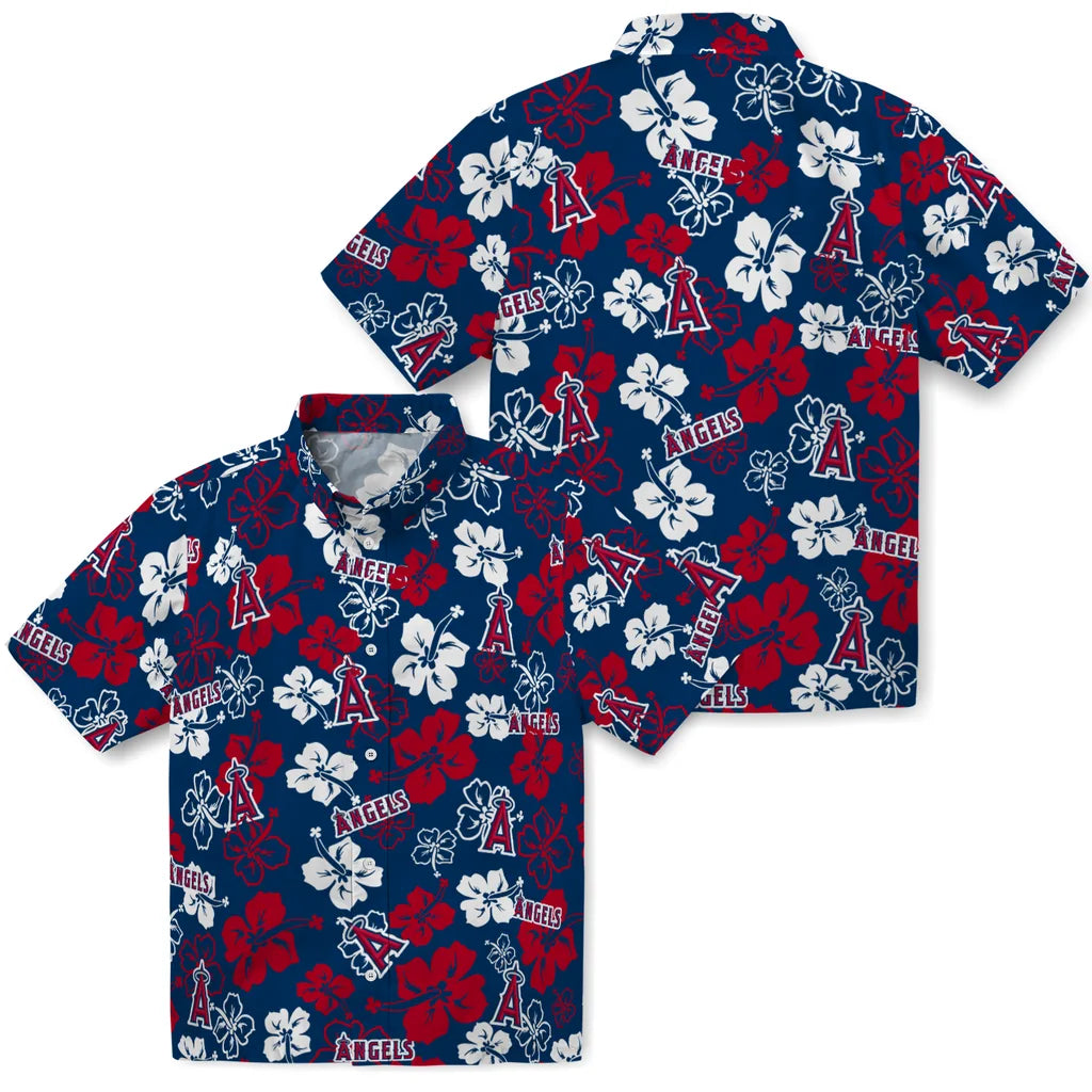 Los Angeles Angels Hawaiian Shirt - Hibiscus Flower Design | Moonbestprint