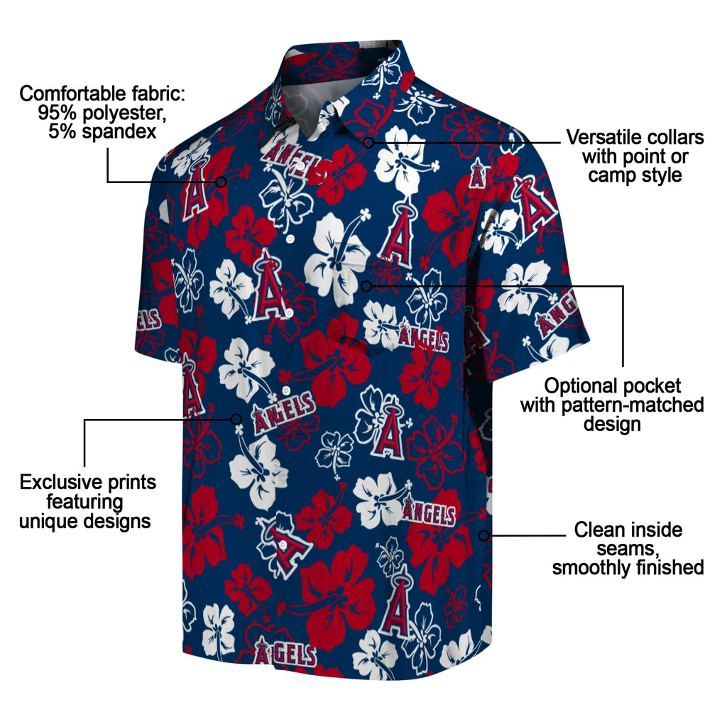 Los Angeles Angels Hawaiian Shirt - Hibiscus Flower Design | Moonbestprint