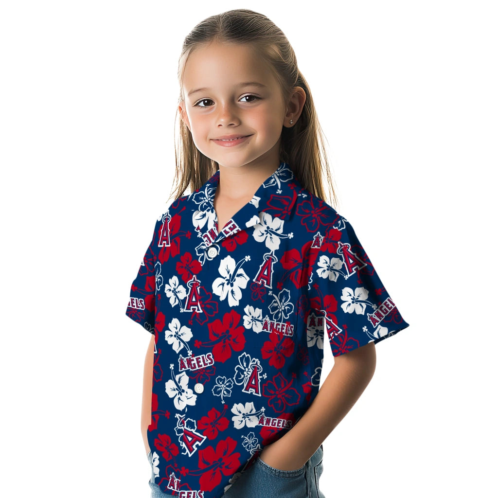 Los Angeles Angels Hawaiian Shirt - Hibiscus Flower Design | Moonbestprint