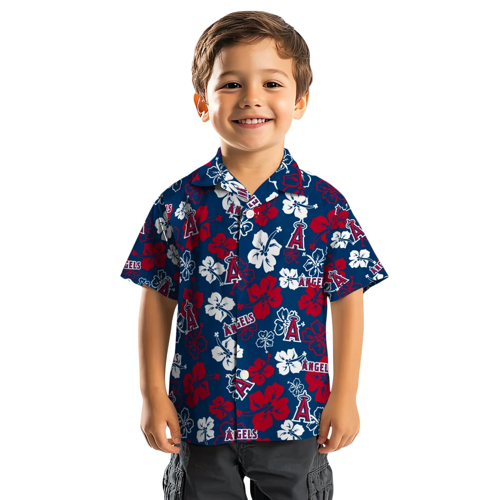 Los Angeles Angels Hawaiian Shirt - Hibiscus Flower Design | Moonbestprint