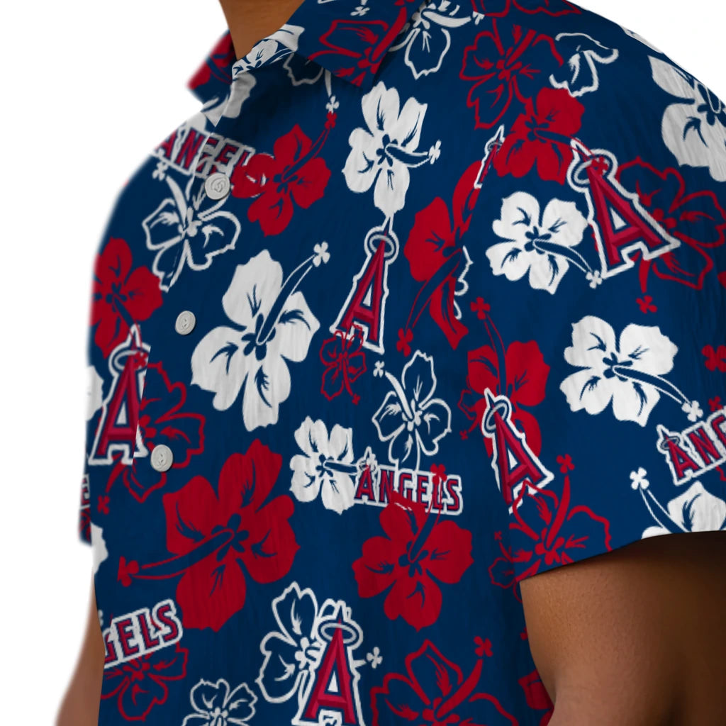 Los Angeles Angels Hawaiian Shirt - Hibiscus Flower Design | Moonbestprint