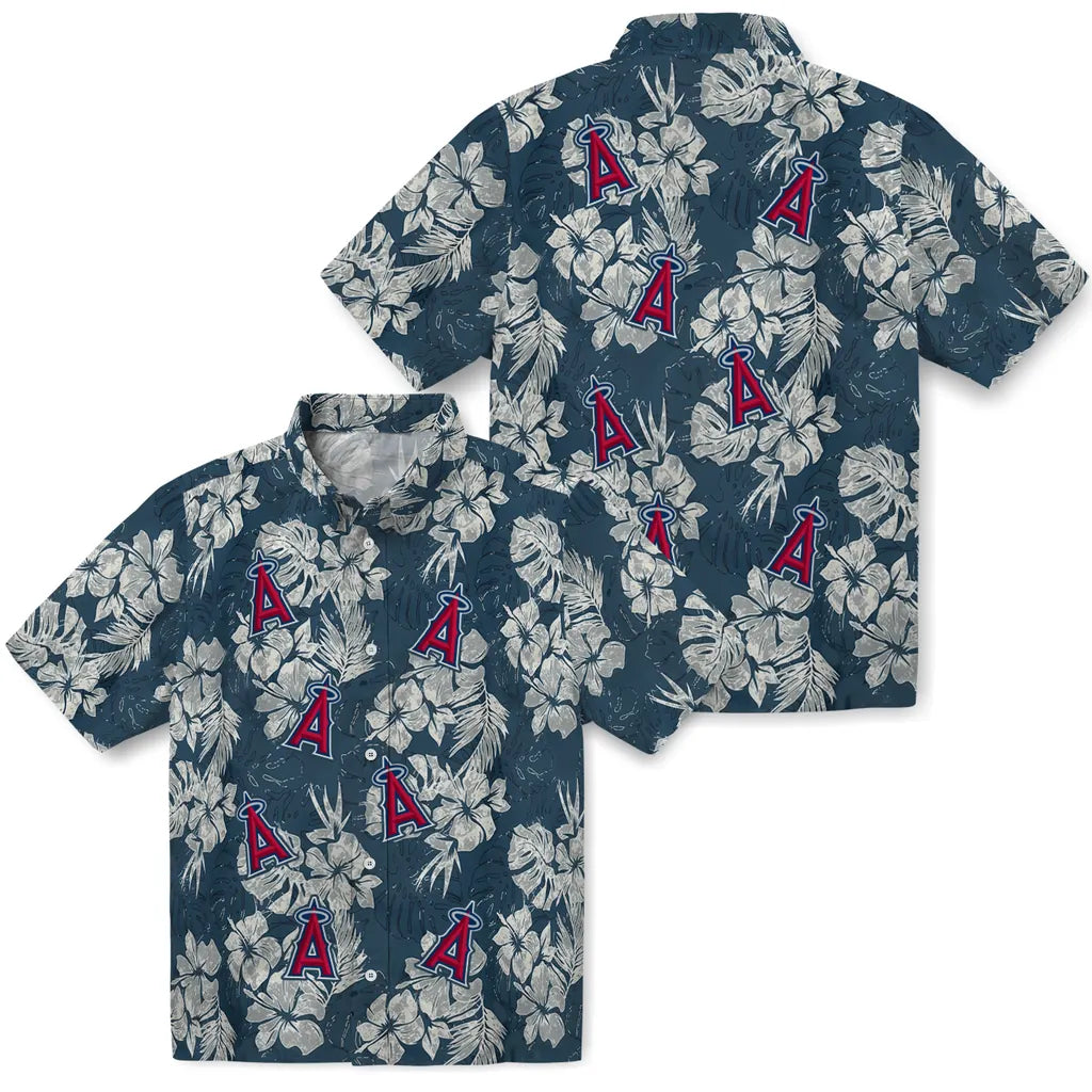 Los Angeles Angels Hawaiian Shirt - Hibiscus Flowers | Moonbestprint