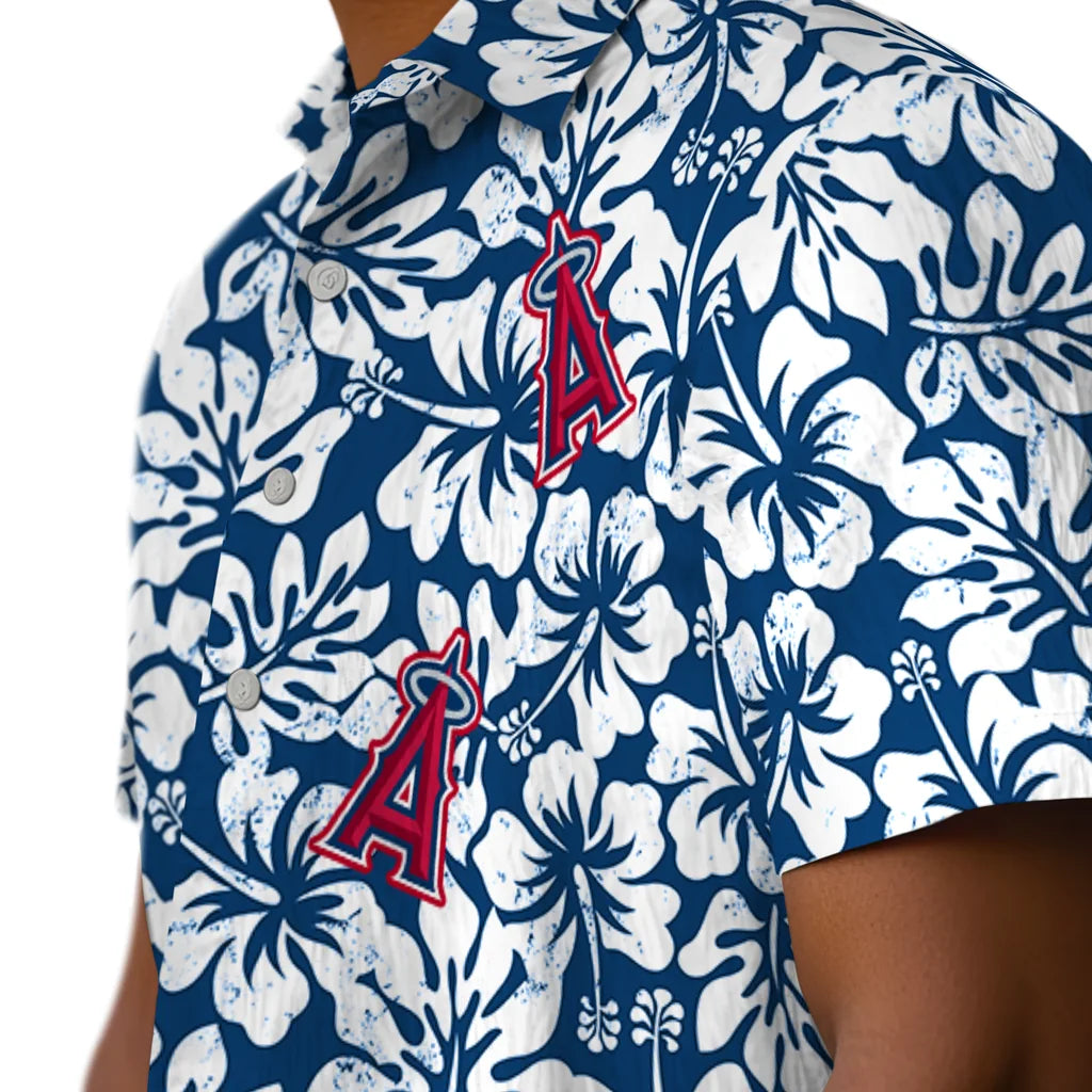 Los Angeles Angels Hawaiian Shirt - Hibiscus Motif | Moonbestprint