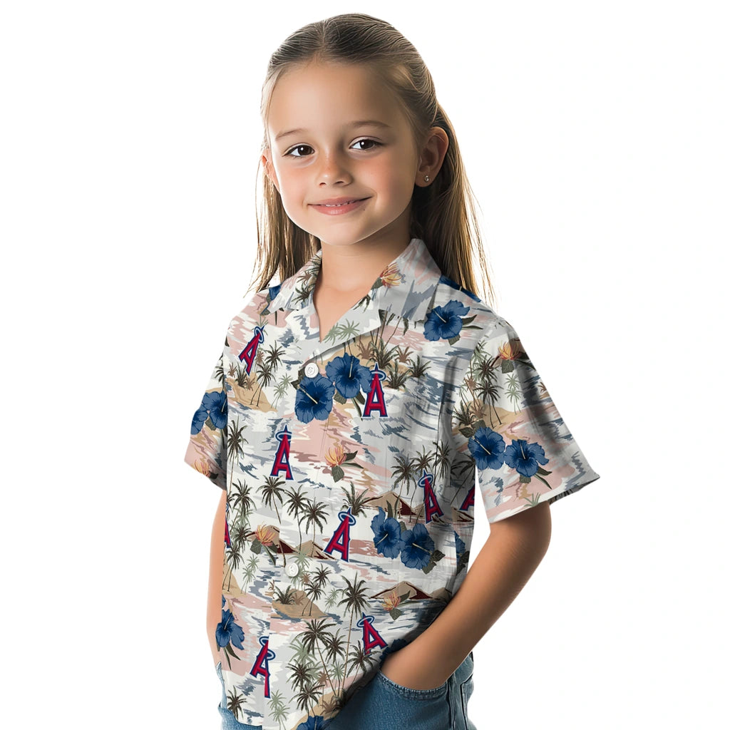 Los Angeles Angels Hawaiian Shirt - Hibiscus Seaside | Moonbestprint