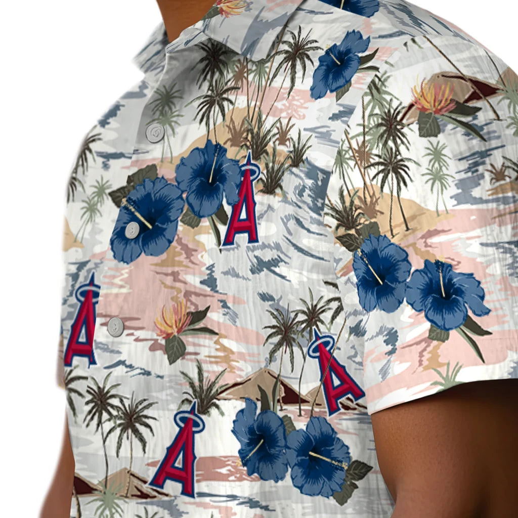 Los Angeles Angels Hawaiian Shirt - Hibiscus Seaside | Moonbestprint