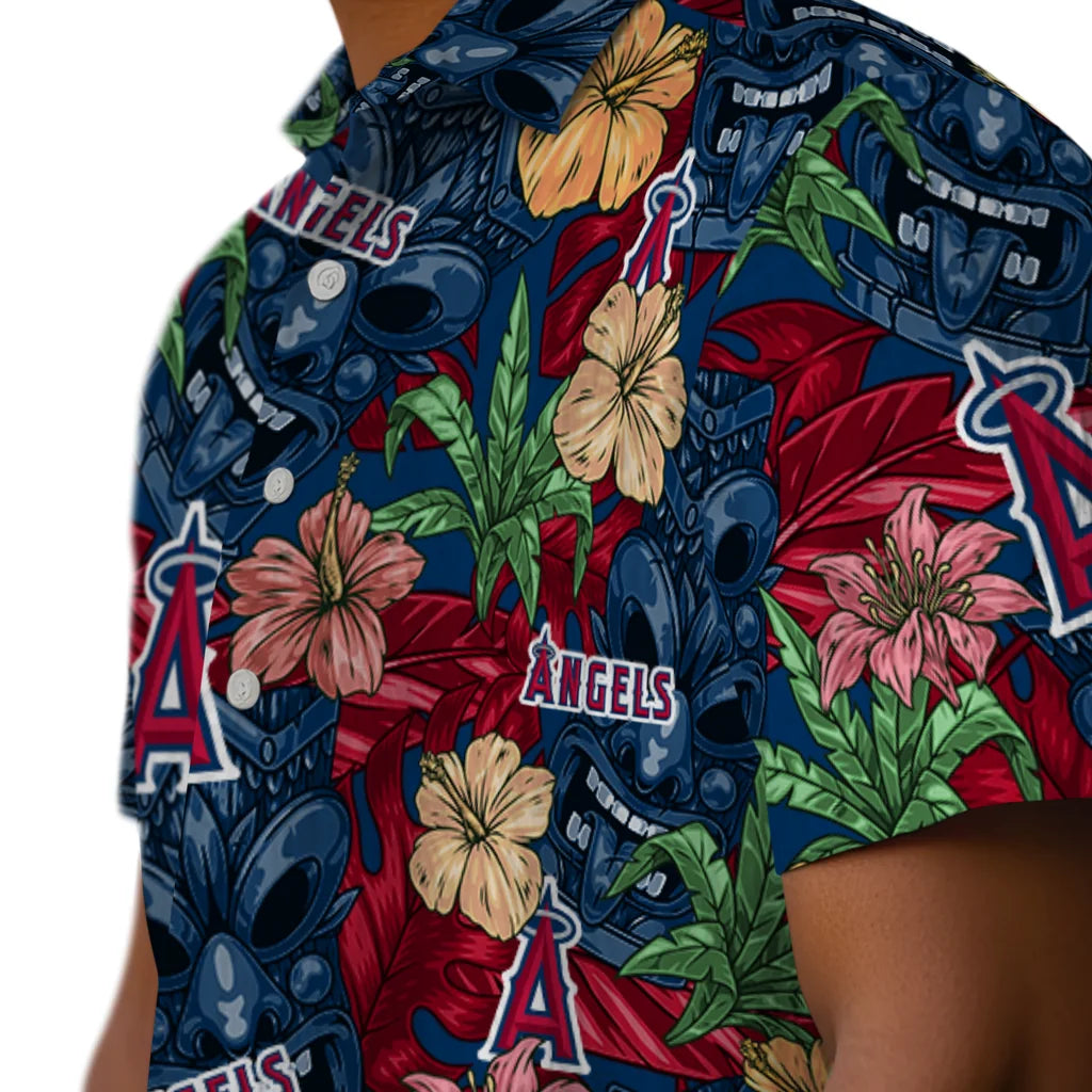 Los Angeles Angels Hawaiian Shirt - Hibiscus Tiki Jungle | Moonbestprint