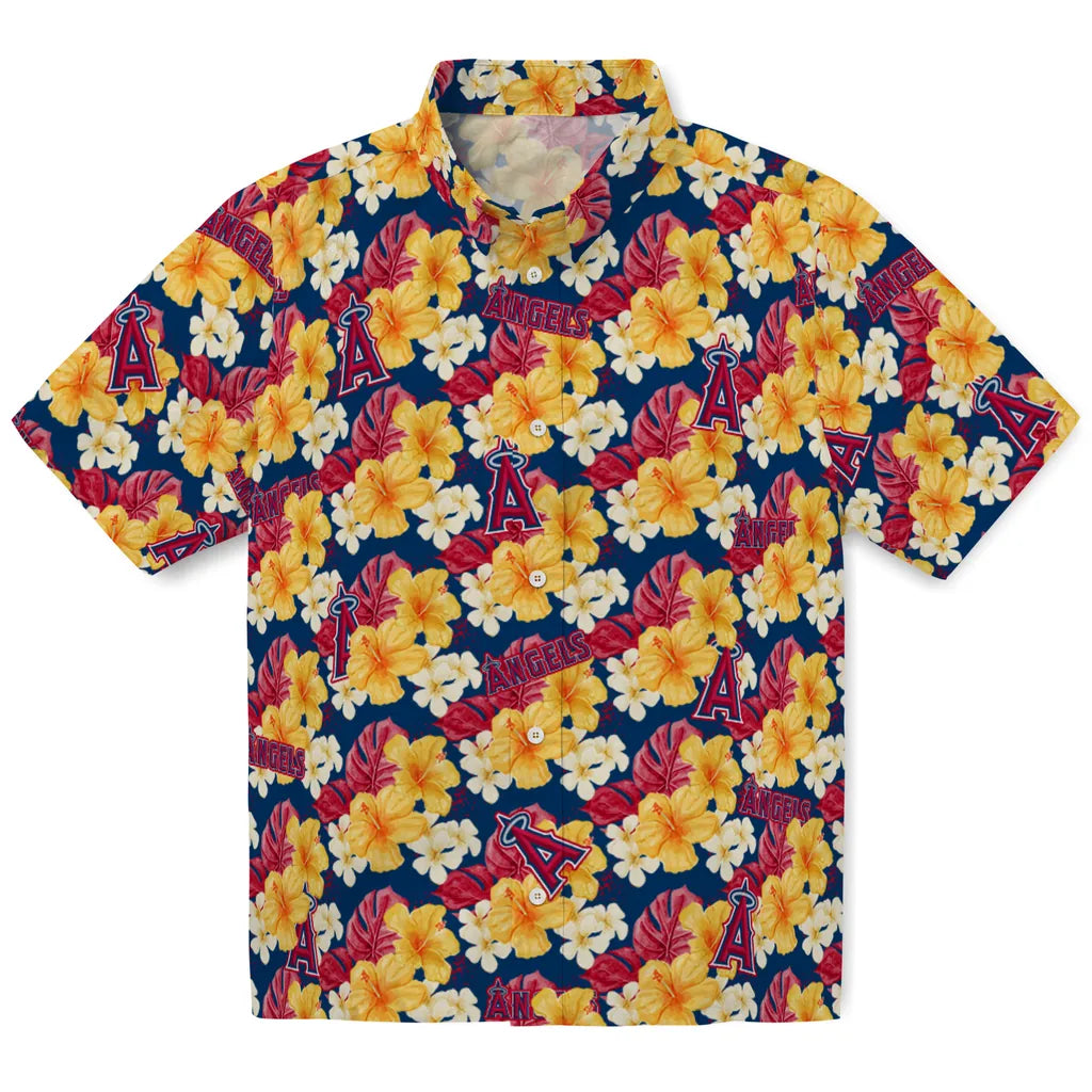 Los Angeles Angels Hawaiian Shirt - Hibiscus Tropics | Moonbestprint