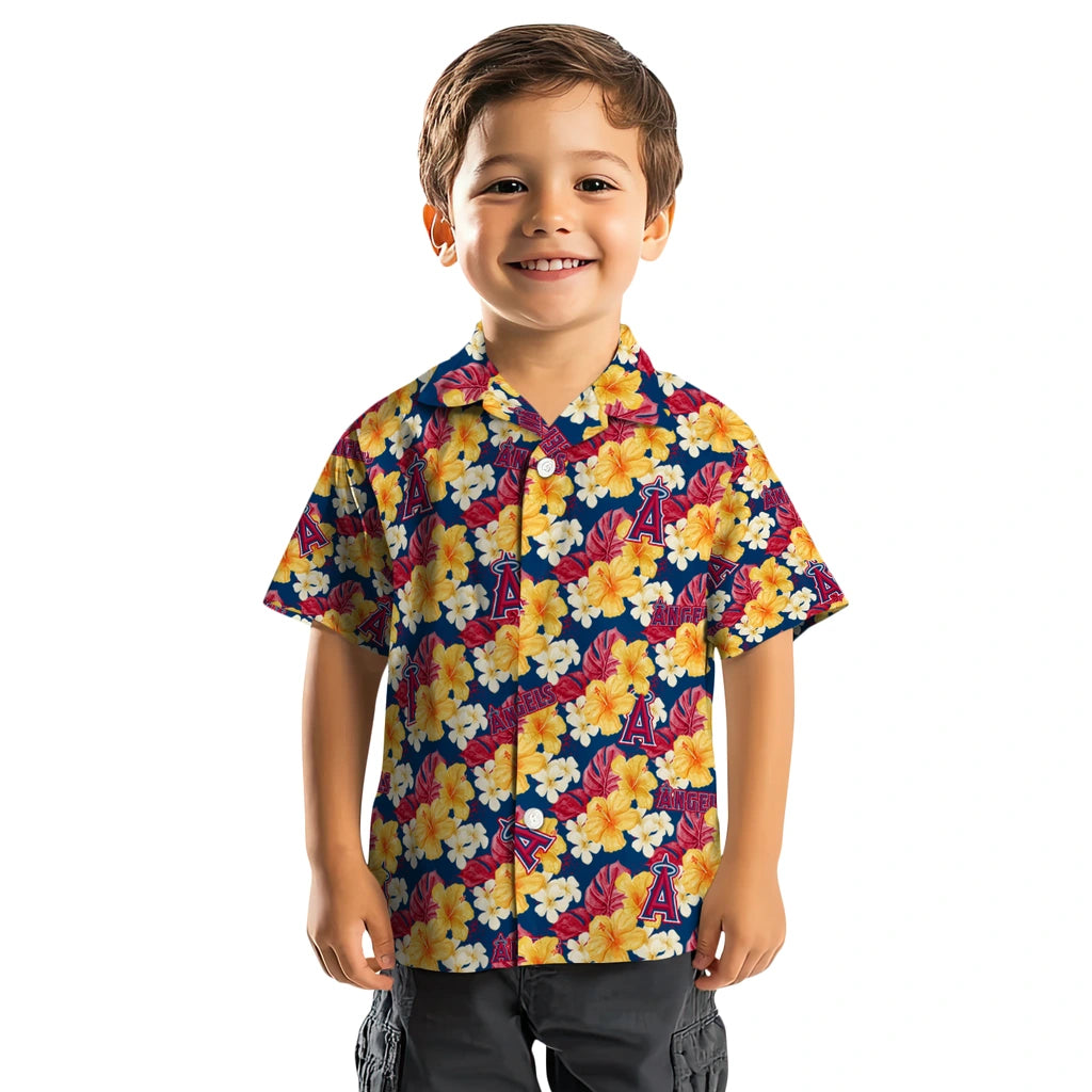 Los Angeles Angels Hawaiian Shirt - Hibiscus Tropics | Moonbestprint