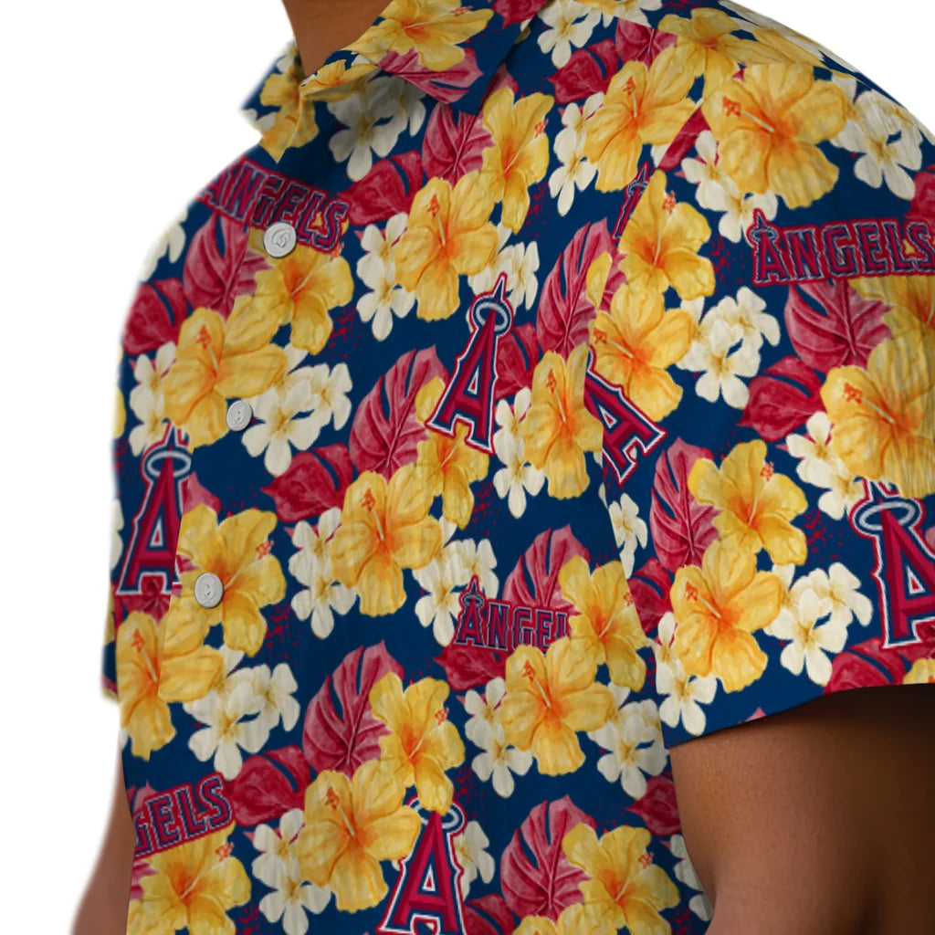 Los Angeles Angels Hawaiian Shirt - Hibiscus Tropics | Moonbestprint