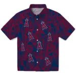 Los Angeles Angels Hawaiian Shirt - Leaf Outline | Moonbestprint