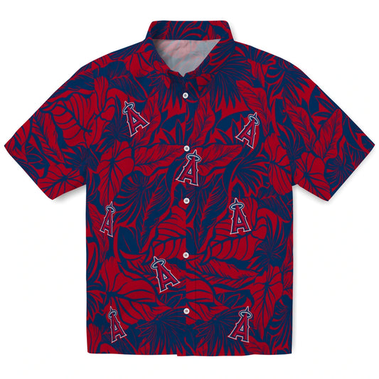 Los Angeles Angels Hawaiian Shirt - Monstera Layer | Moonbestprint