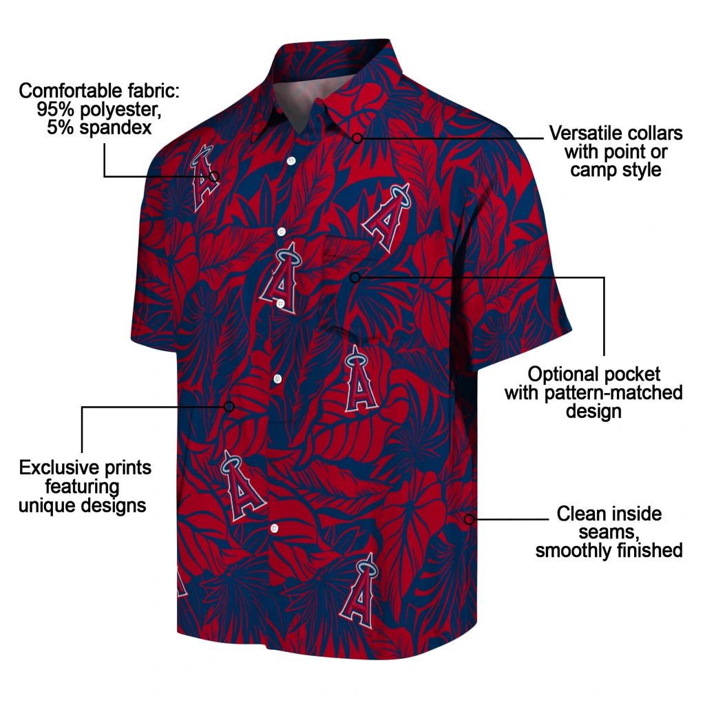 Los Angeles Angels Hawaiian Shirt - Monstera Layer | Moonbestprint