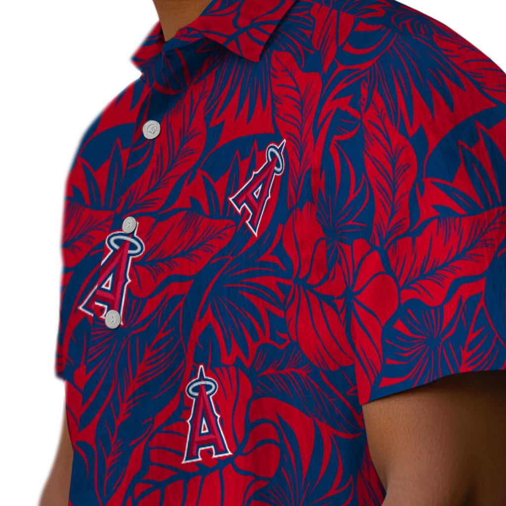 Los Angeles Angels Hawaiian Shirt - Monstera Layer | Moonbestprint