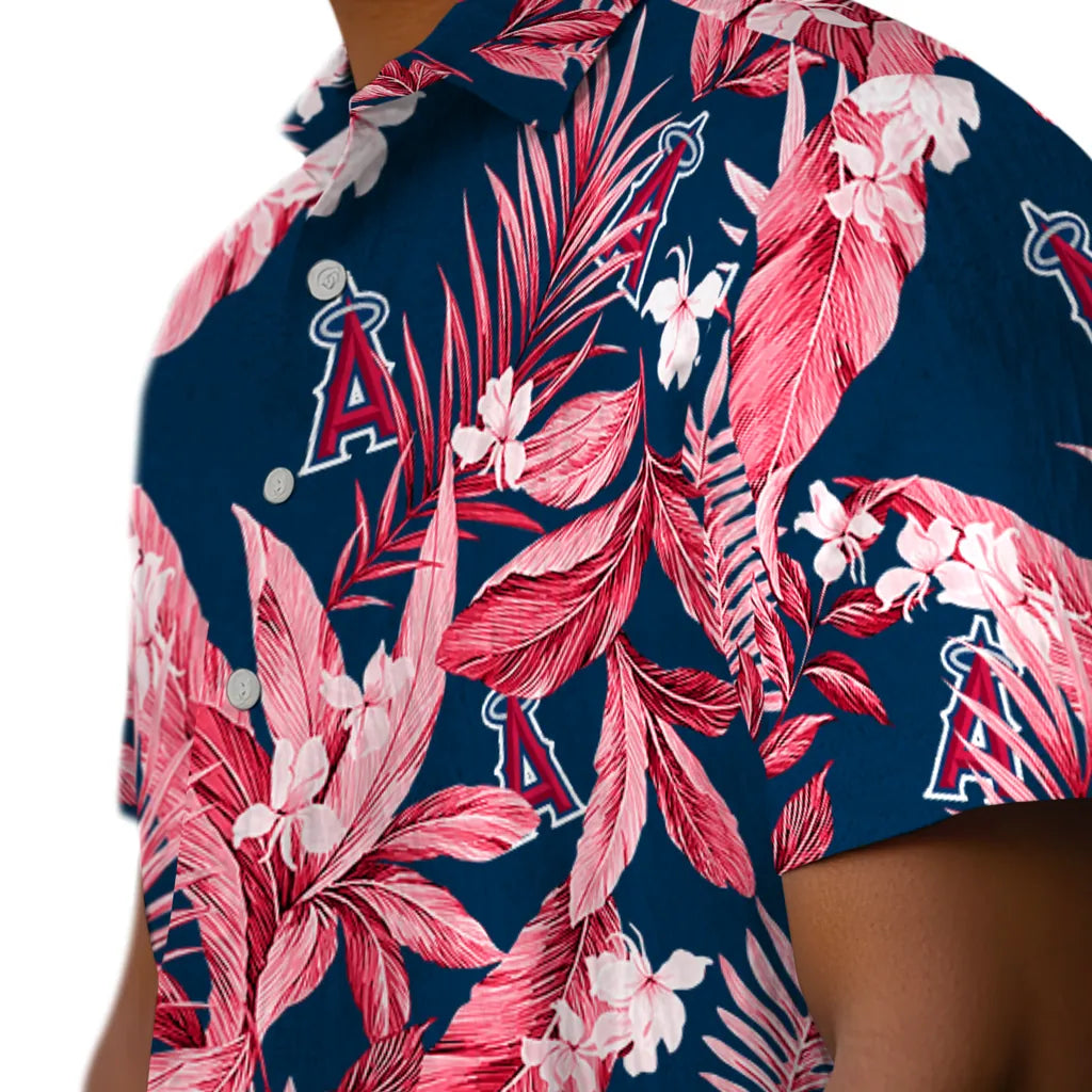 Los Angeles Angels Hawaiian Shirt - Palm Leaves | Moonbestprint