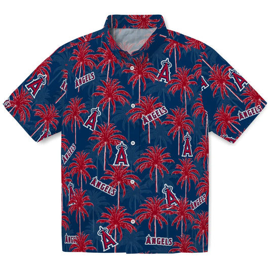 Los Angeles Angels Hawaiian Shirt - Palm Tree Motif | Moonbestprint