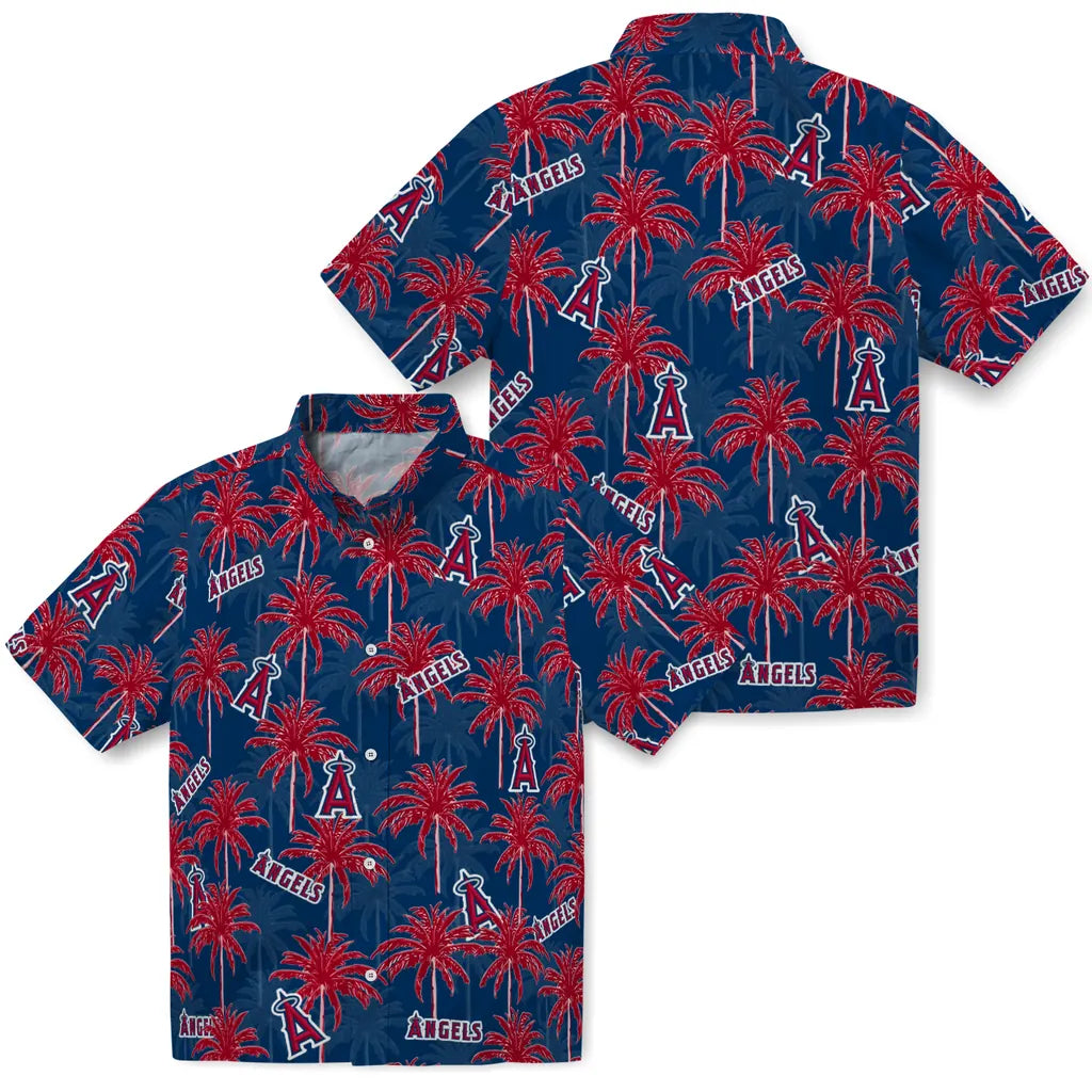 Los Angeles Angels Hawaiian Shirt - Palm Tree Motif | Moonbestprint