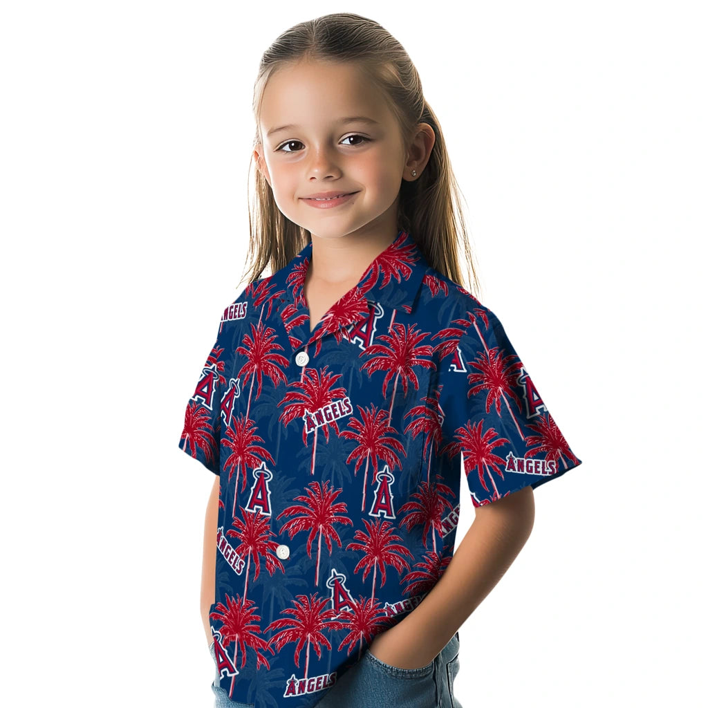Los Angeles Angels Hawaiian Shirt - Palm Tree Motif | Moonbestprint