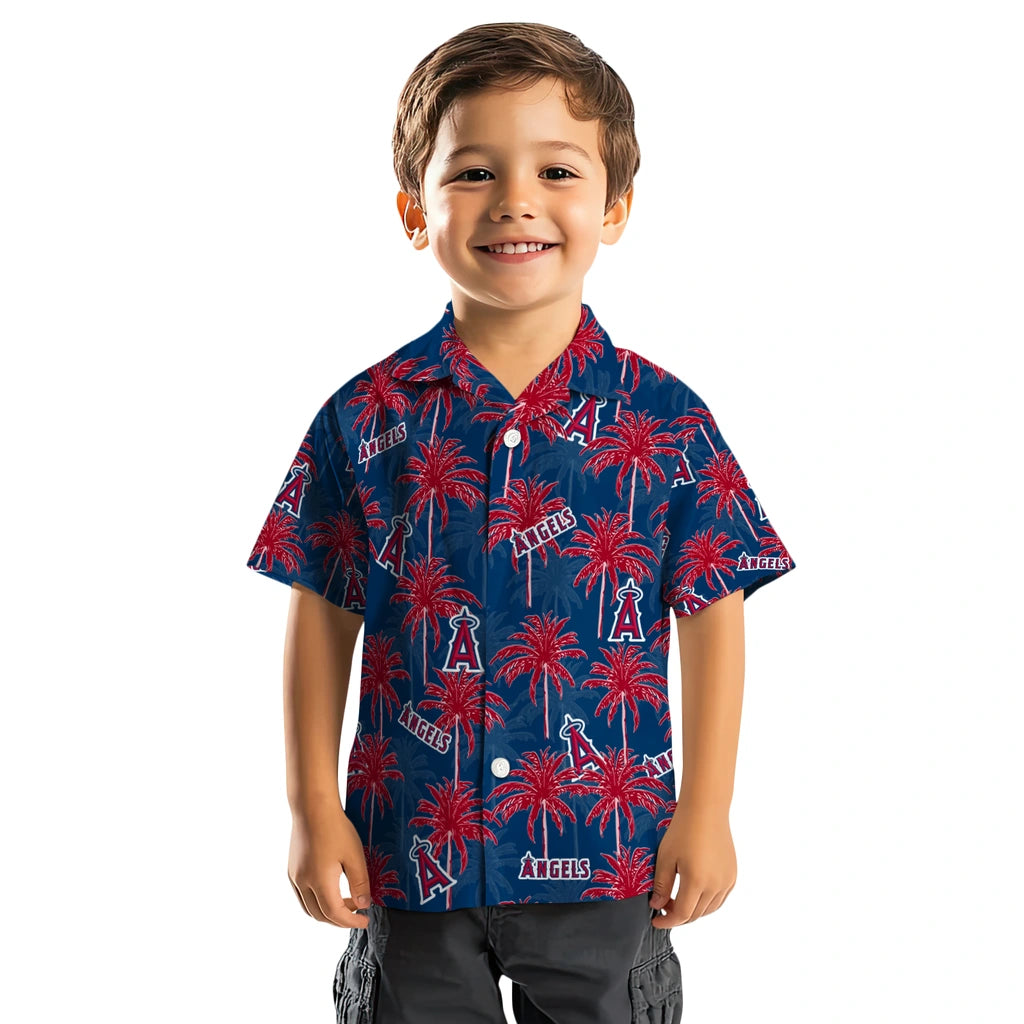 Los Angeles Angels Hawaiian Shirt - Palm Tree Motif | Moonbestprint