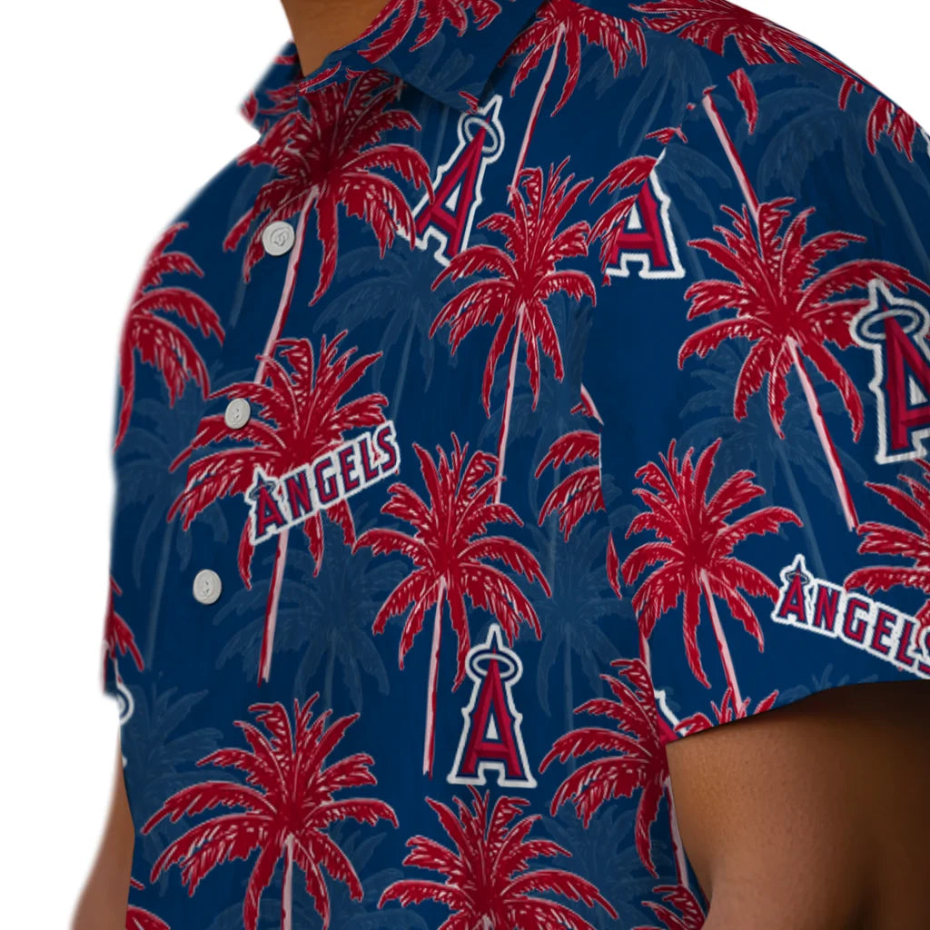 Los Angeles Angels Hawaiian Shirt - Palm Tree Motif | Moonbestprint