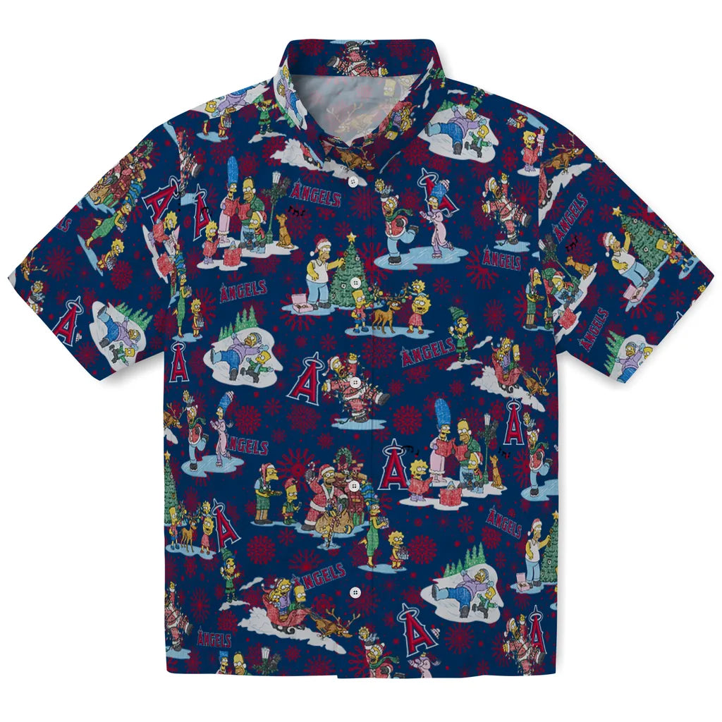 Los Angeles Angels Hawaiian Shirt - Simpsons Christmas | Moonbestprint