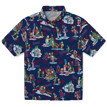 Los Angeles Angels Hawaiian Shirt - Simpsons Christmas | Moonbestprint