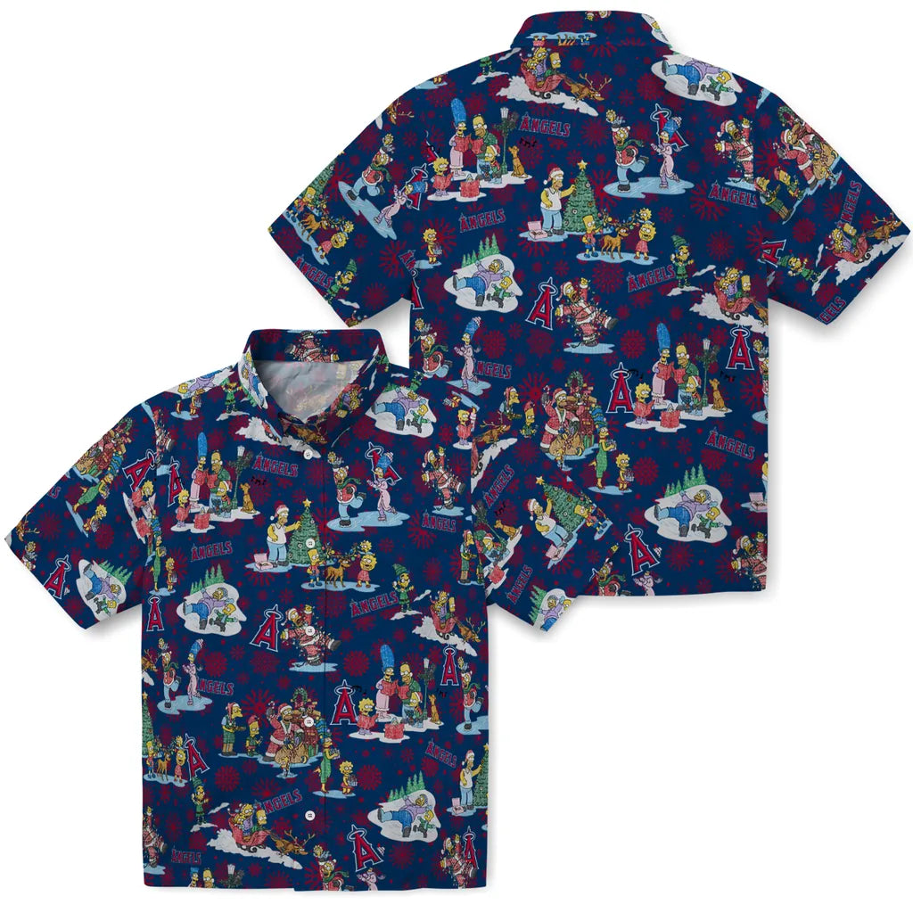 Los Angeles Angels Hawaiian Shirt - Simpsons Christmas | Moonbestprint