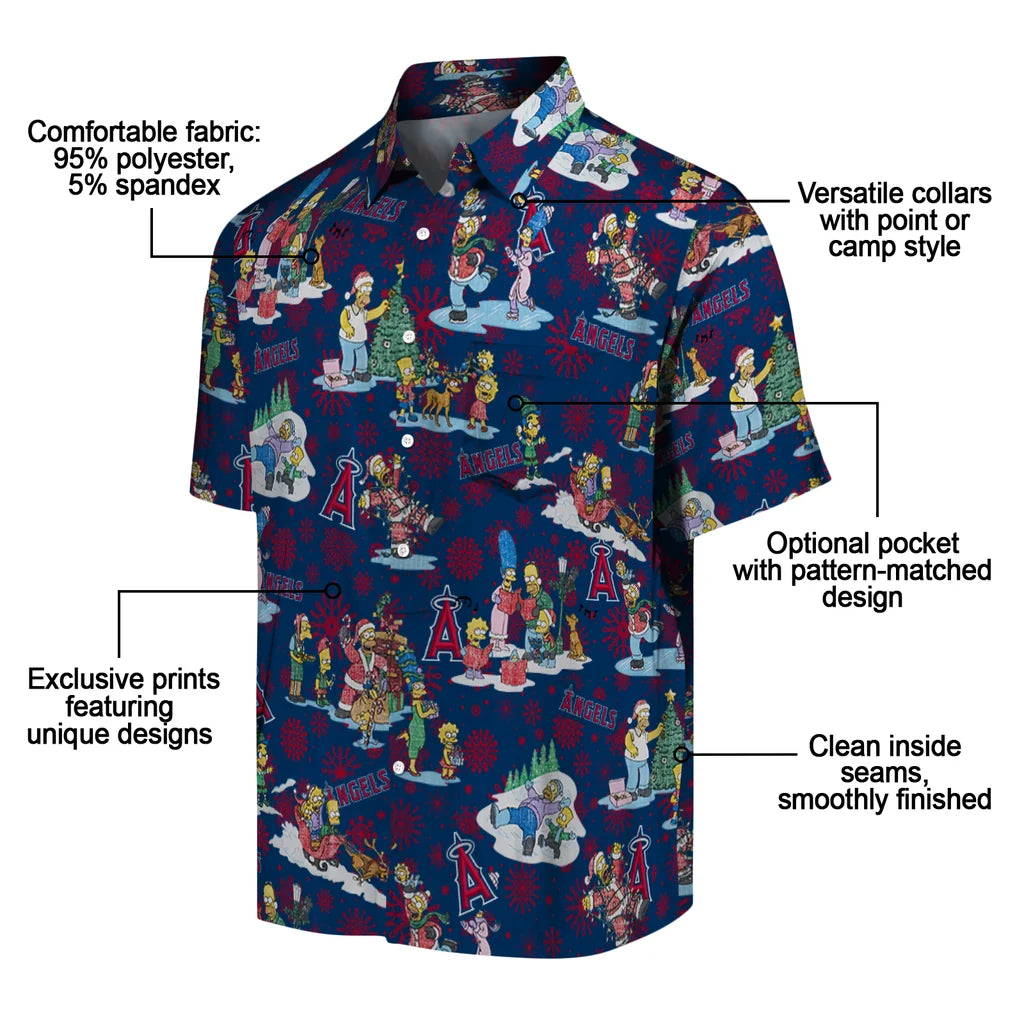 Los Angeles Angels Hawaiian Shirt - Simpsons Christmas | Moonbestprint
