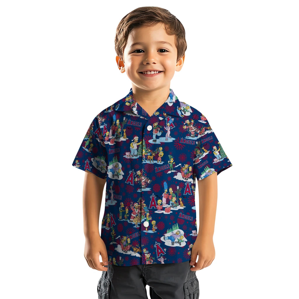 Los Angeles Angels Hawaiian Shirt - Simpsons Christmas | Moonbestprint