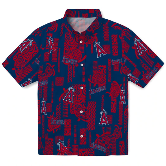 Los Angeles Angels Hawaiian Shirt - Turtle Lines | Moonbestprint