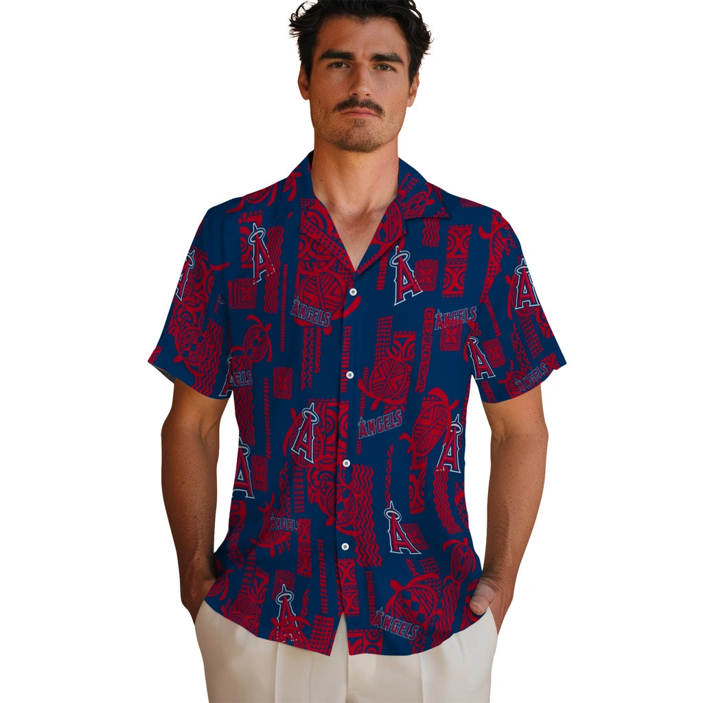 Los Angeles Angels Hawaiian Shirt - Turtle Lines | Moonbestprint