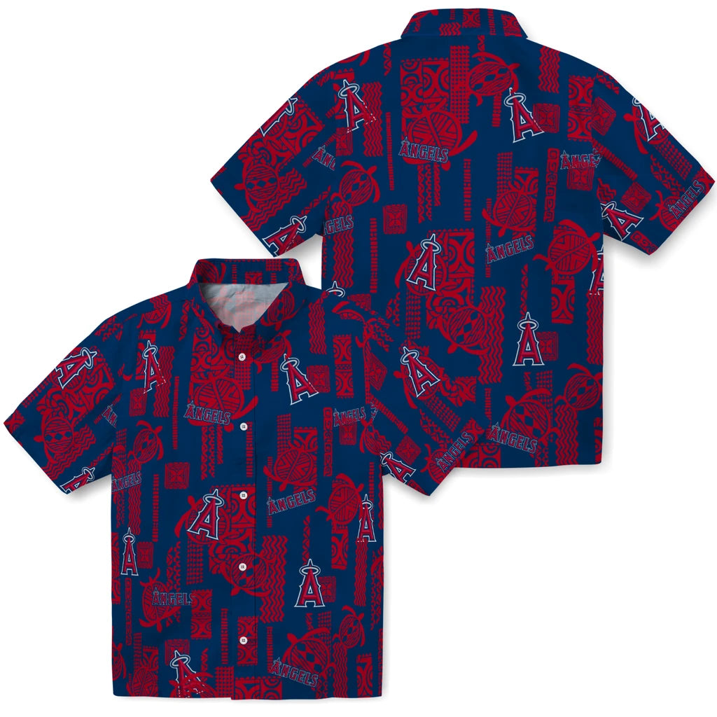 Los Angeles Angels Hawaiian Shirt - Turtle Lines | Moonbestprint