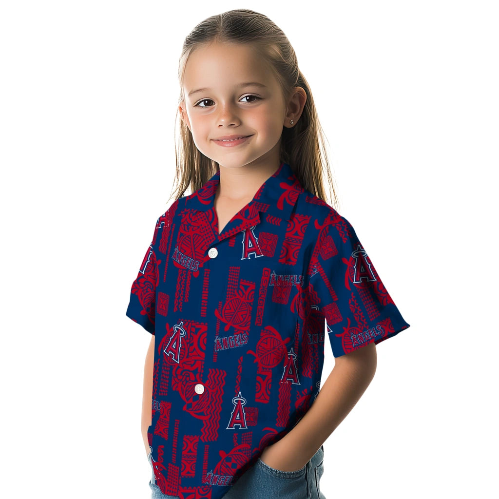 Los Angeles Angels Hawaiian Shirt - Turtle Lines | Moonbestprint