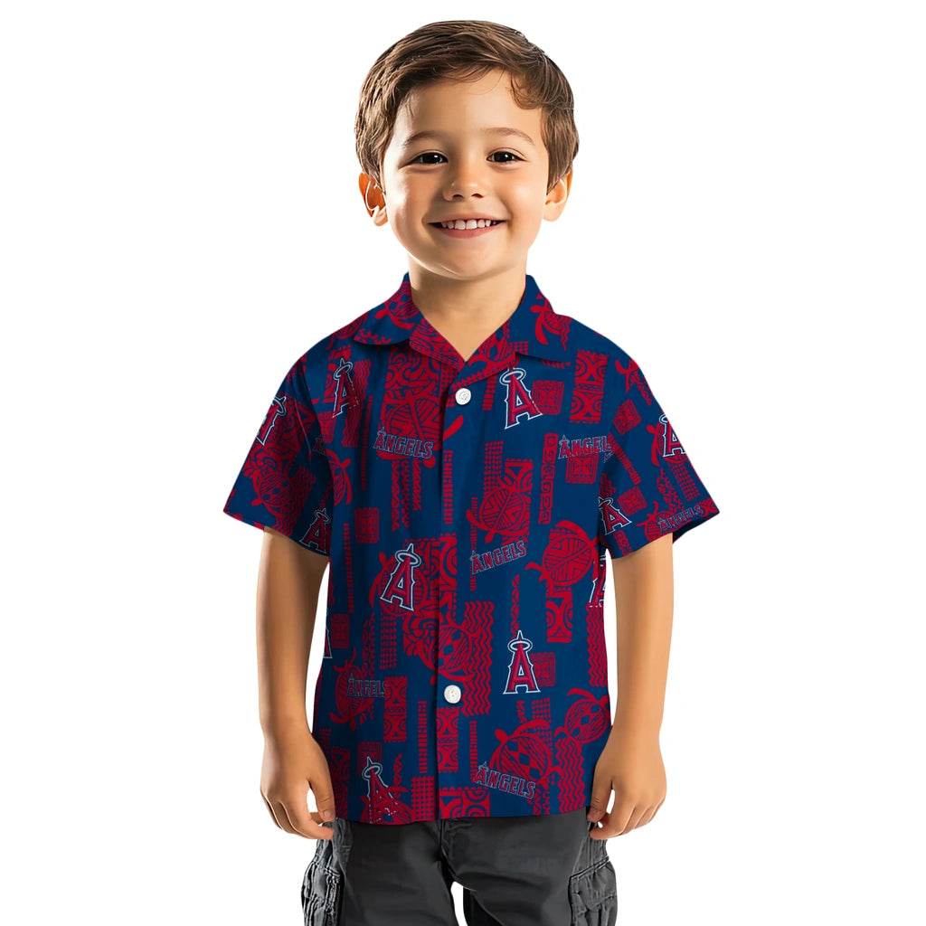Los Angeles Angels Hawaiian Shirt - Turtle Lines | Moonbestprint