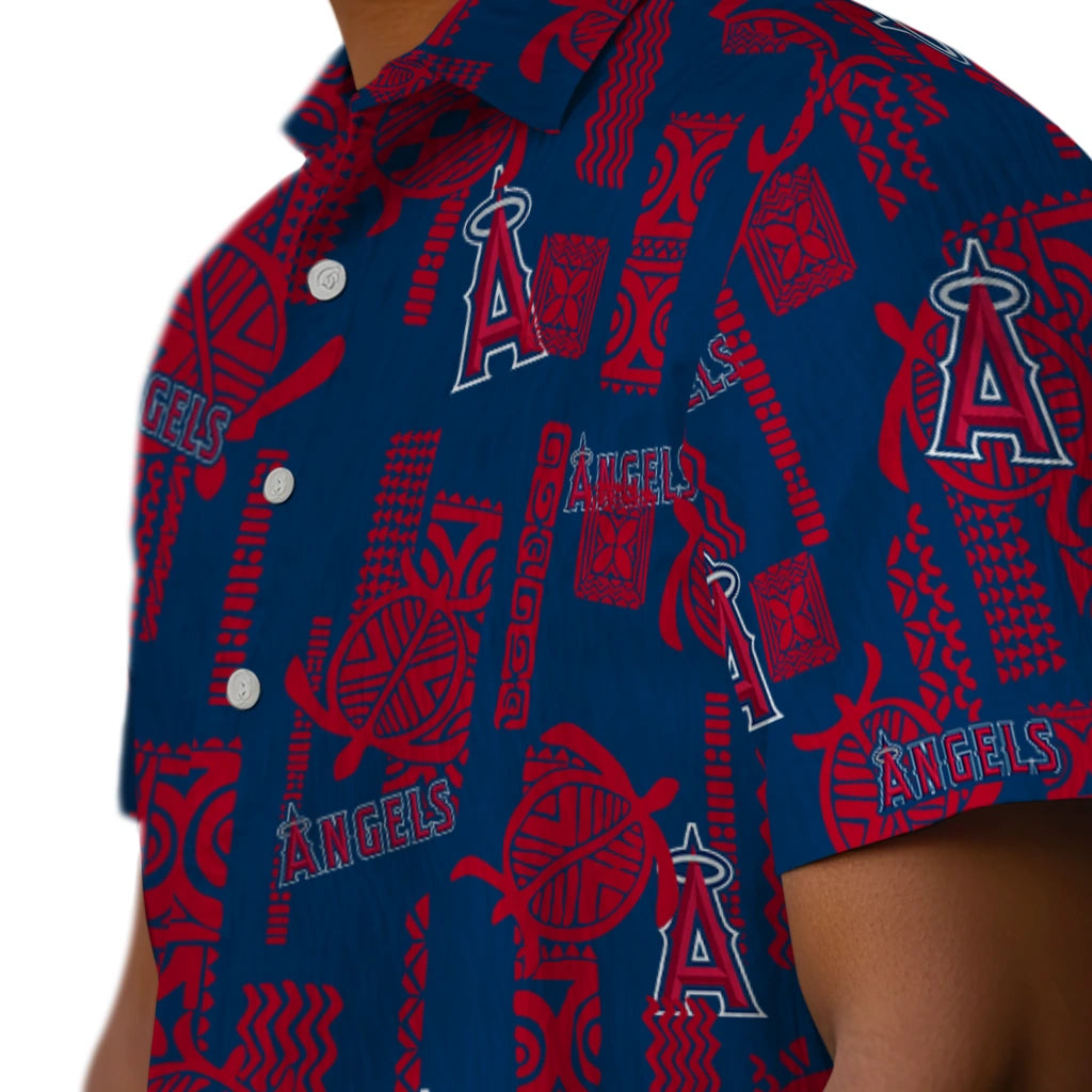 Los Angeles Angels Hawaiian Shirt - Turtle Lines | Moonbestprint