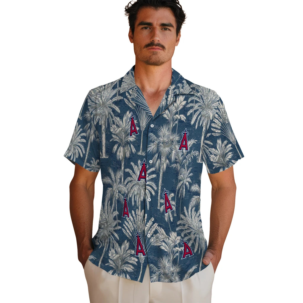 Los Angeles Angels Hawaiian Shirt - Vintage Palm Tree | Moonbestprint