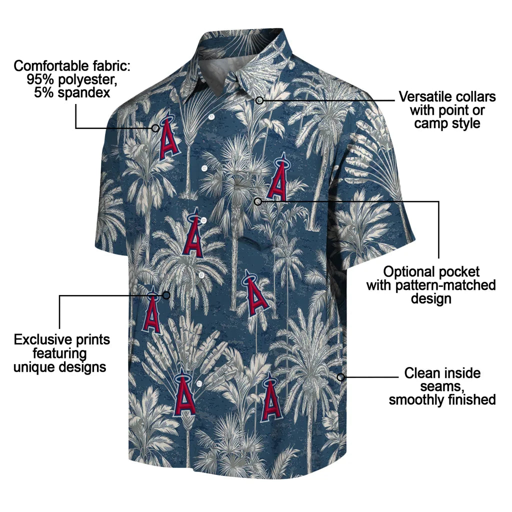 Los Angeles Angels Hawaiian Shirt - Vintage Palm Tree | Moonbestprint