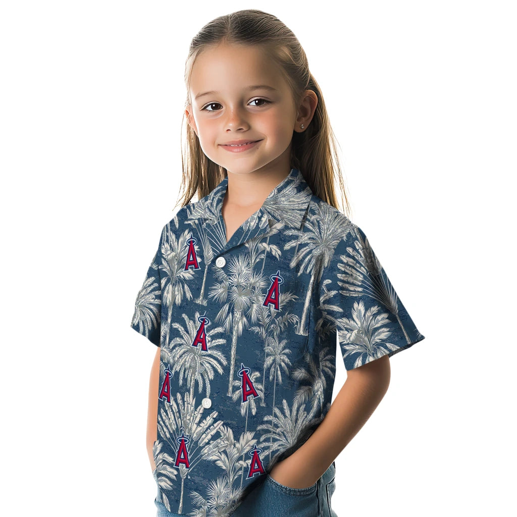 Los Angeles Angels Hawaiian Shirt - Vintage Palm Tree | Moonbestprint