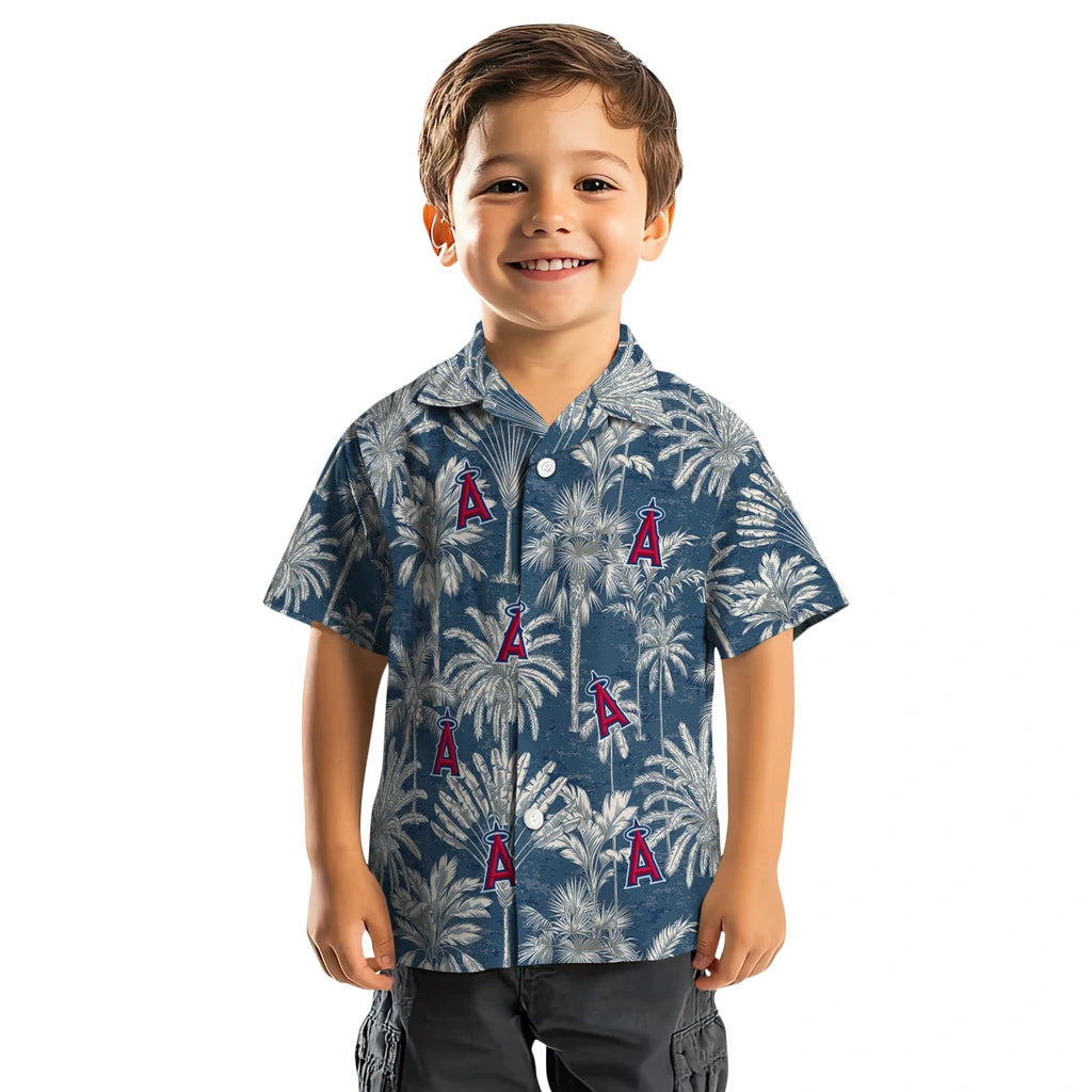 Los Angeles Angels Hawaiian Shirt - Vintage Palm Tree | Moonbestprint