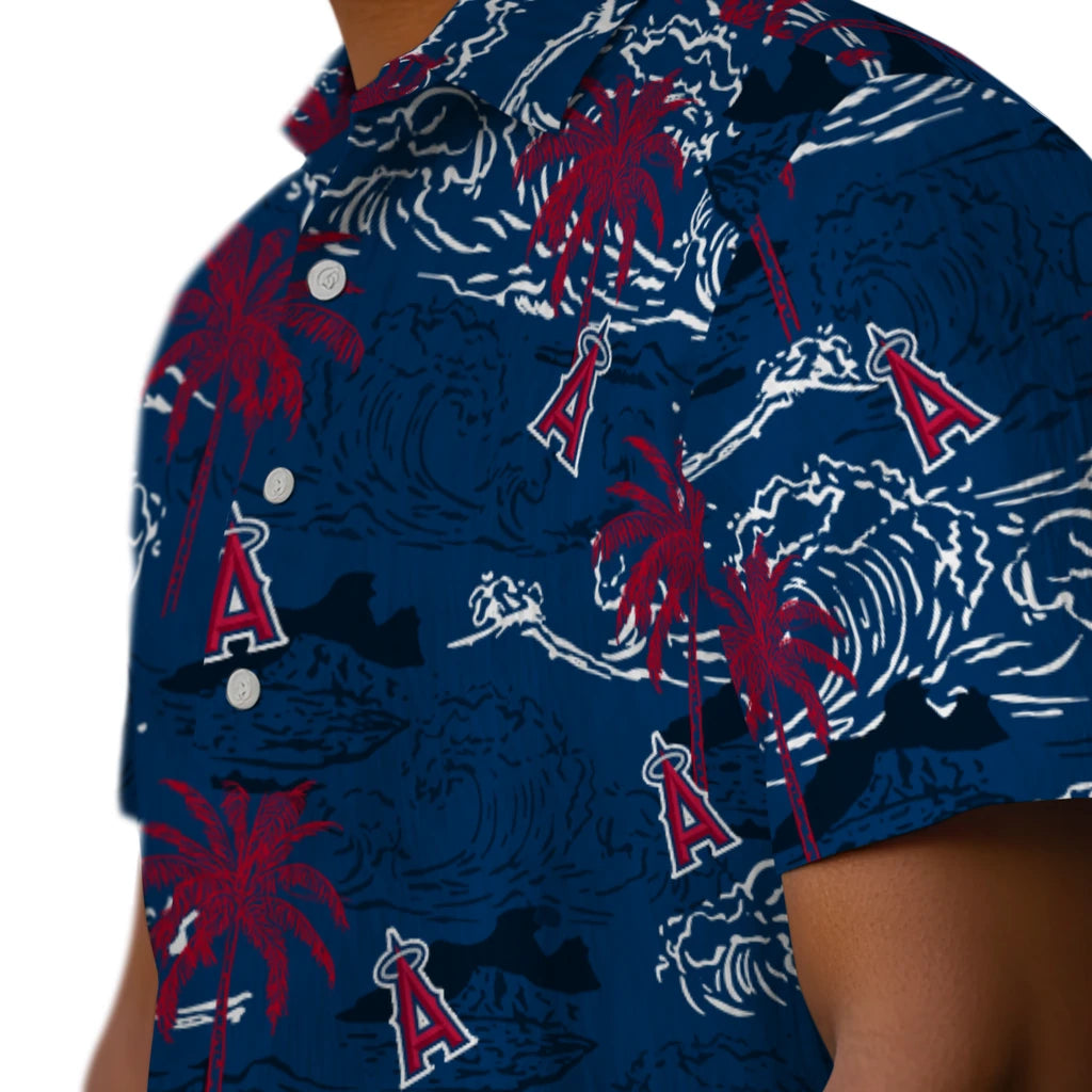 Los Angeles Angels Hawaiian Shirt - Wave Palm | Moonbestprint