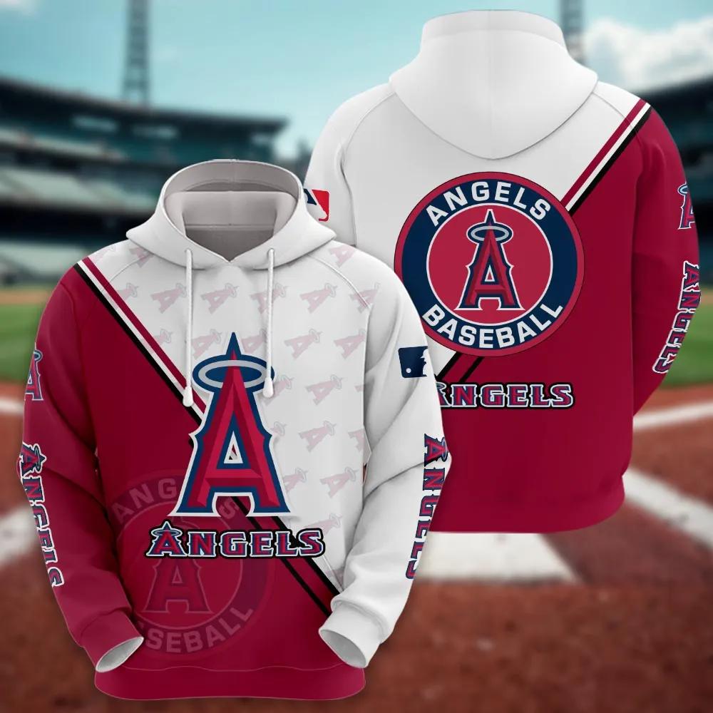 Los Angeles Angels Logo 3D MLB MLB All Over Print Hoodie -Moonbestprint