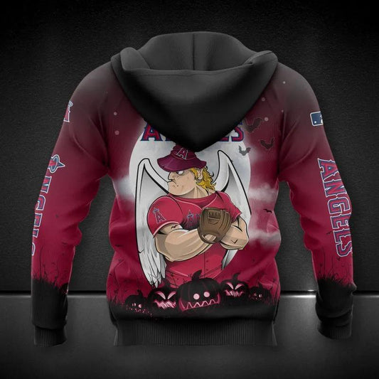 Los Angeles Angels Mascot All Over Print 3D MLB All Over Print Hoodie -Moonbestprint