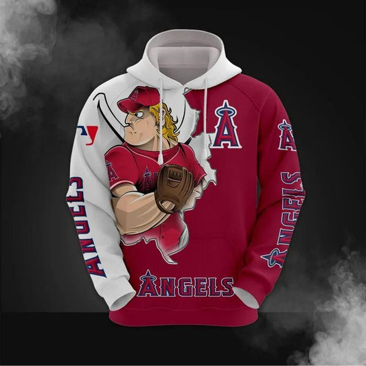 Los Angeles Angels Mascot MLB All Over Print Hoodie -Moonbestprint