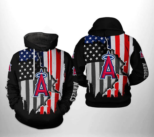 Los Angeles Angels MLB US Flag 3D MLB All Over Print Hoodie -Moonbestprint