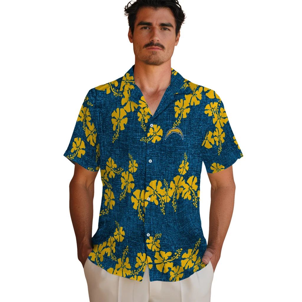 Los Angeles Chargers Hawaiian Shirt - 50th State Flower | Moonbestprint