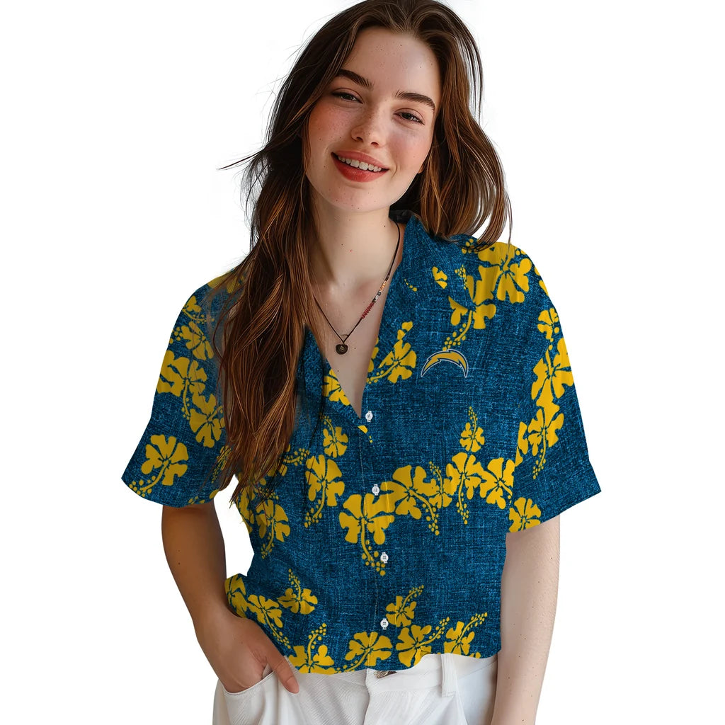 Los Angeles Chargers Hawaiian Shirt - 50th State Flower | Moonbestprint