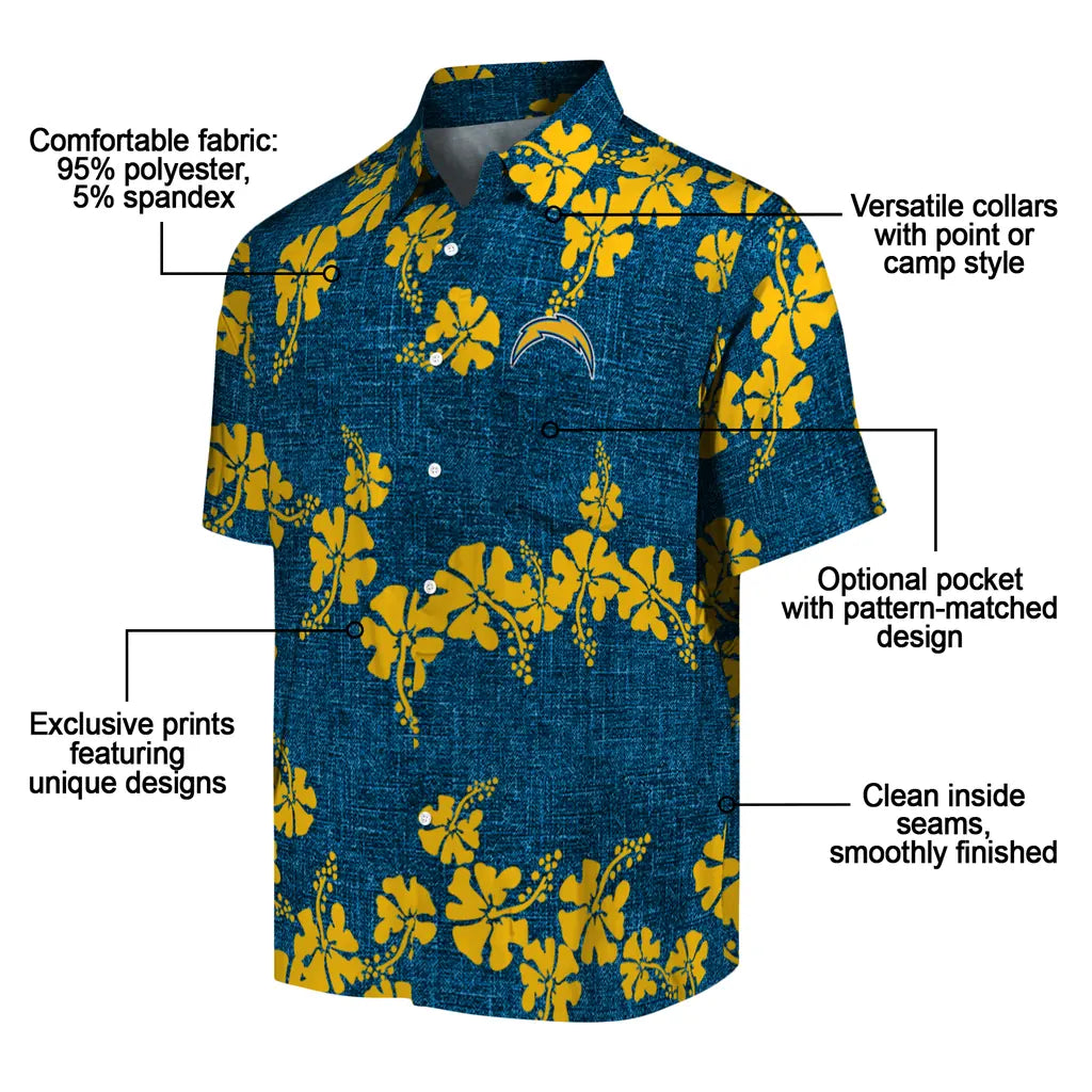Los Angeles Chargers Hawaiian Shirt - 50th State Flower | Moonbestprint