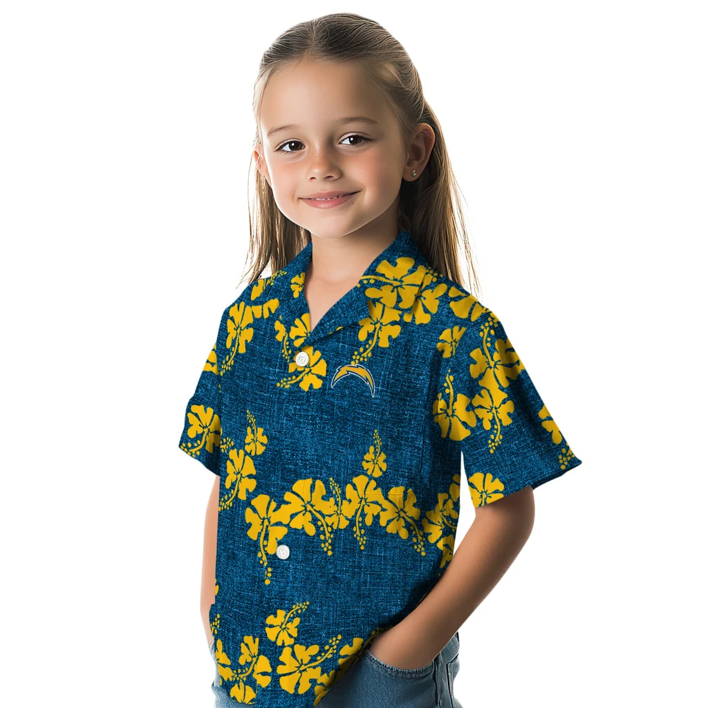 Los Angeles Chargers Hawaiian Shirt - 50th State Flower | Moonbestprint