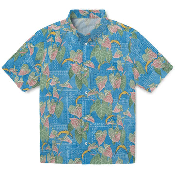Los Angeles Chargers Hawaiian Shirt - Anthurium Overlay | Moonbestprint